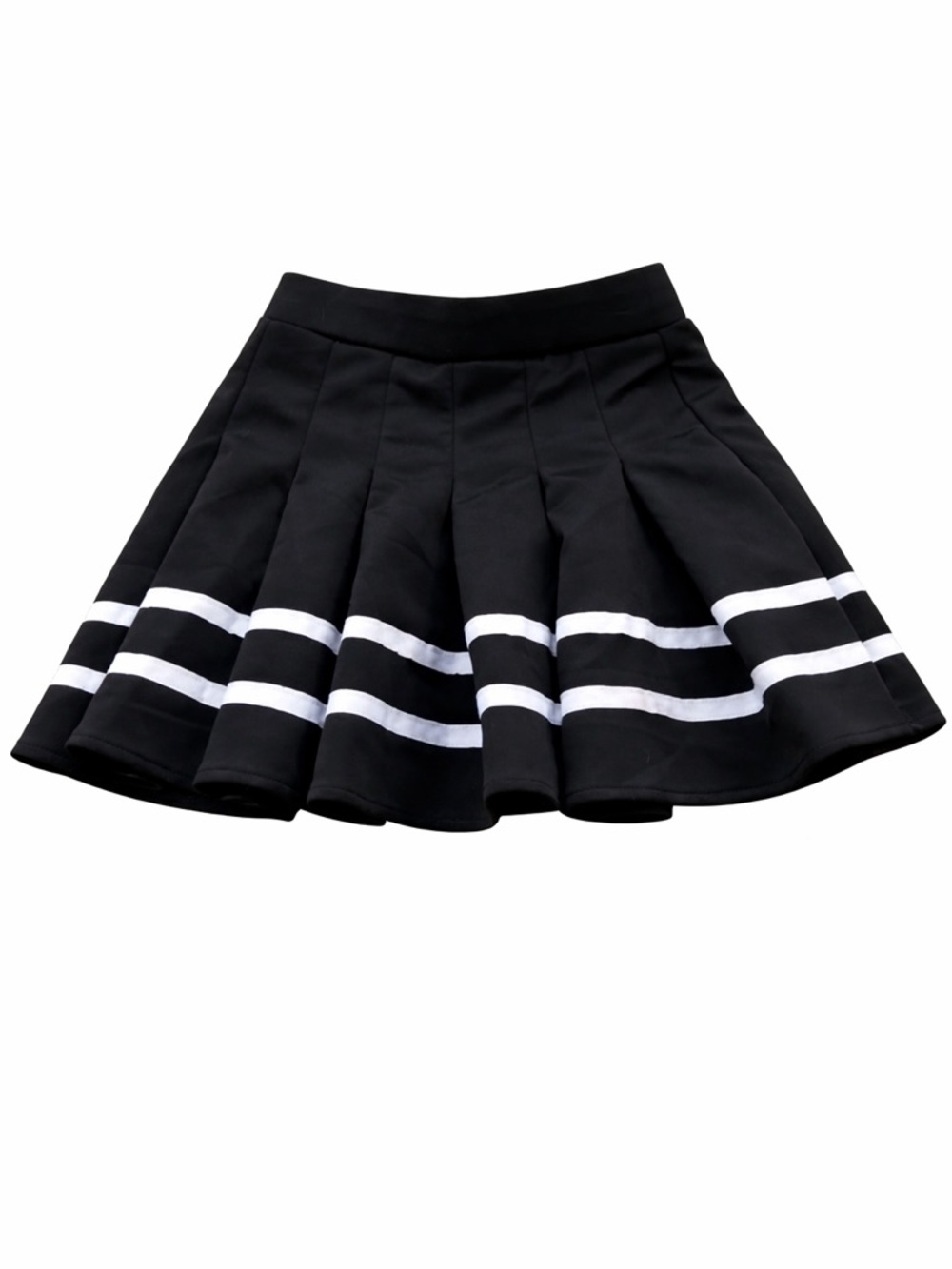 Spirit Halloween XS Pleated Mini‎ Skirt Black White Stripe Goth Schoolgirl